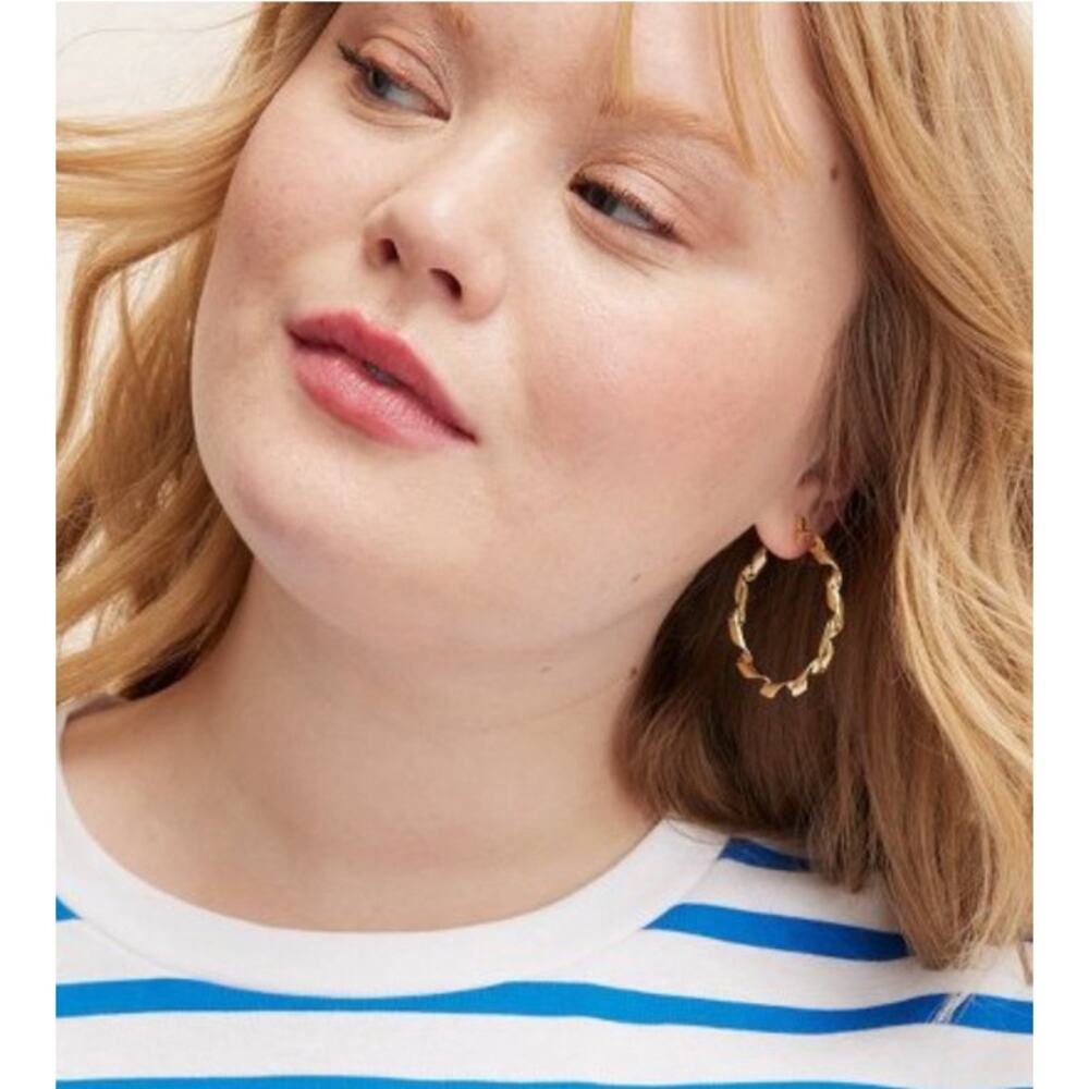 Kate Spade Target Gold Hoop Ribbon Earrings